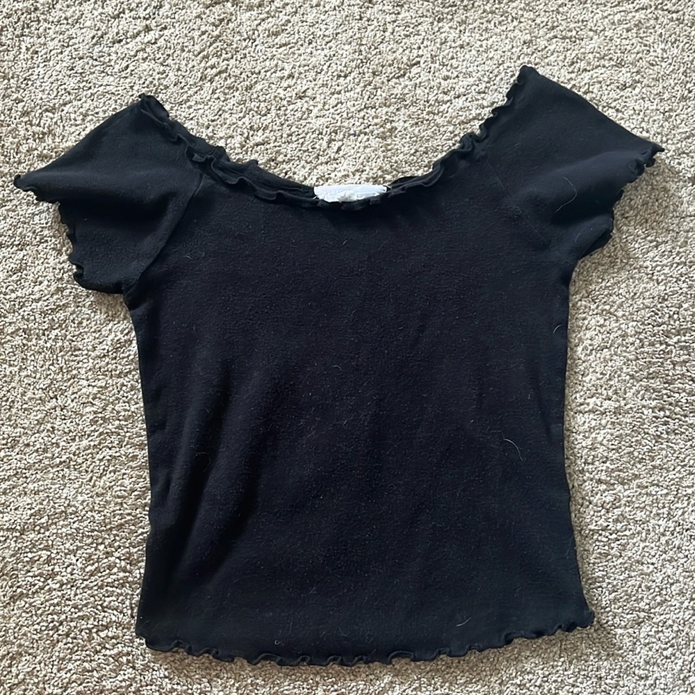 BRANDY off shoulder black shirt